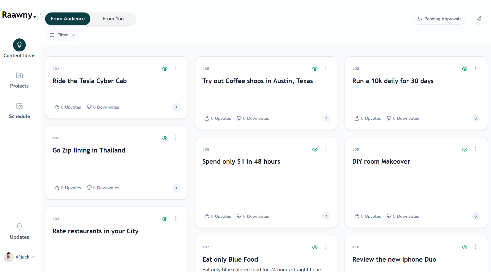 Raawny Dashboard Preview