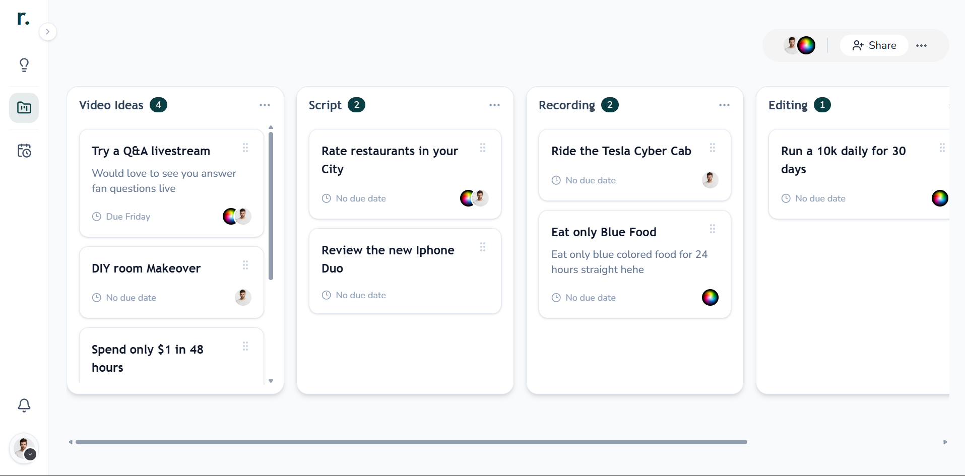Team collaboration workspace preview