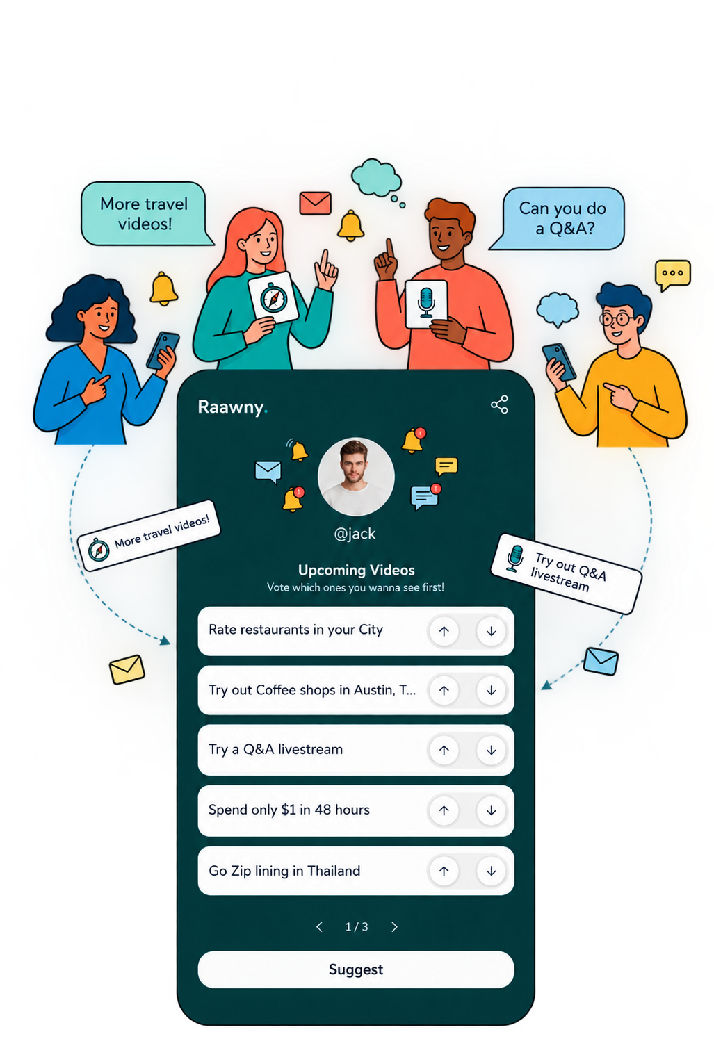 Audience idea feedback interface